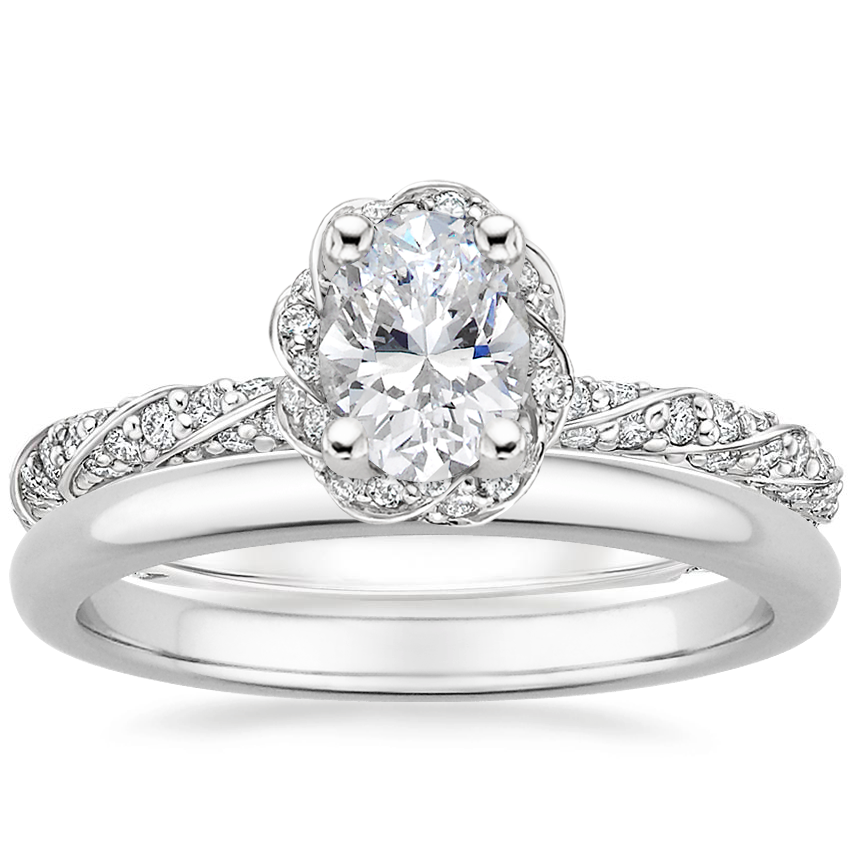 Platinum Cordoba Diamond Ring with 2mm Comfort Fit Wedding Ring