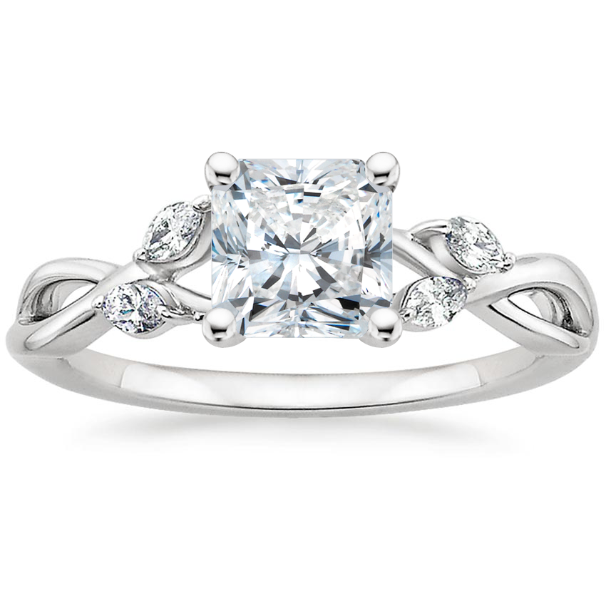 18K White Gold Willow Diamond Ring (1/8 ct. tw.), large top view