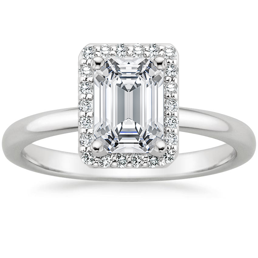 Emerald Fancy Halo Diamond Ring 