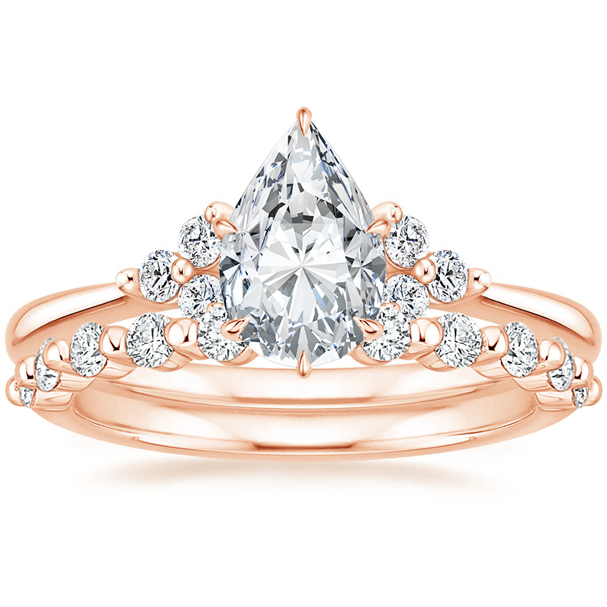 14K Rose Gold Melody Diamond Ring with Marseille Diamond Ring (1/3 ct. tw.)