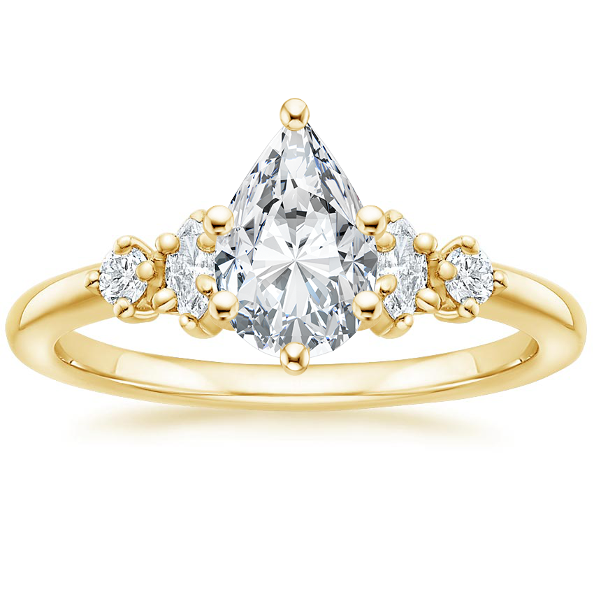 18K Yellow Gold Miroir Diamond Ring, large top view