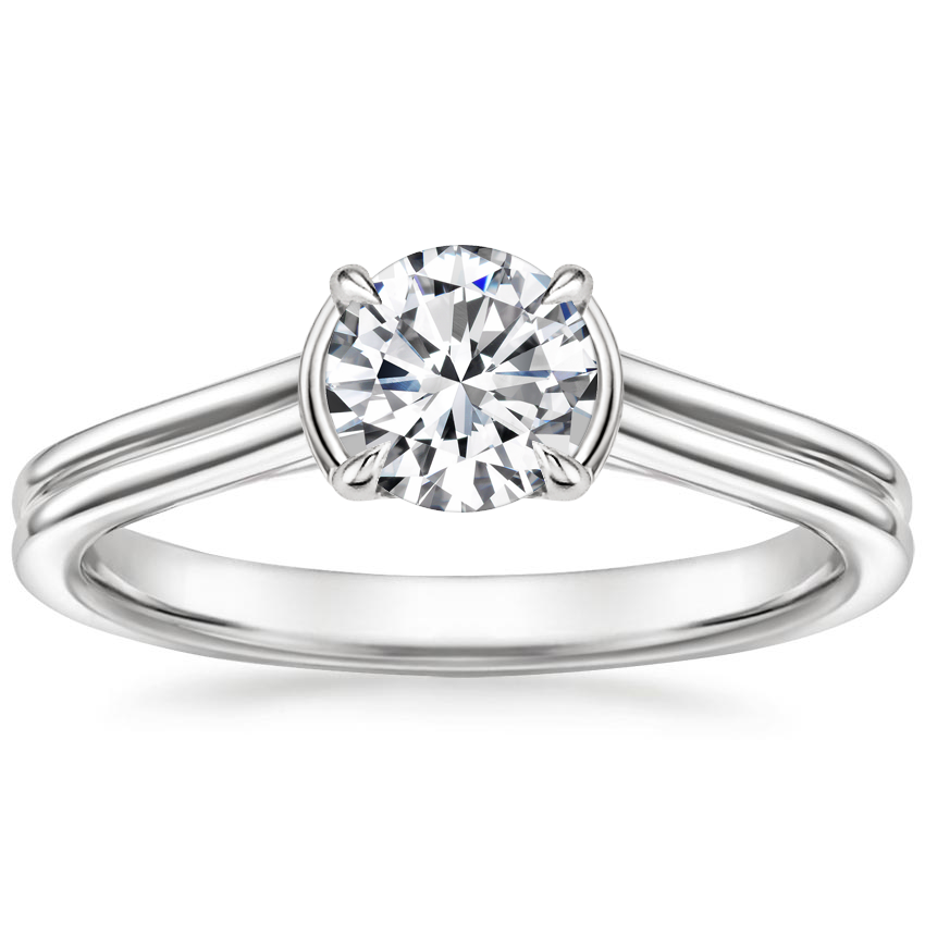 Platinum Jade Trau Alure Solitaire Ring, large top view