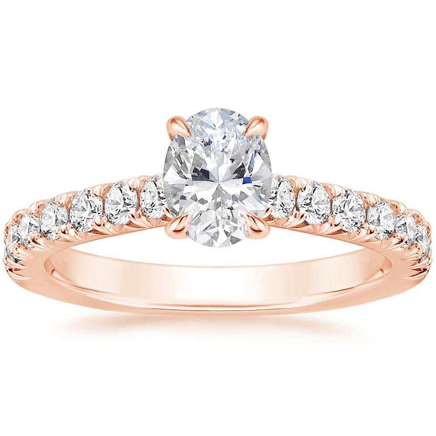 14K Rose Gold Sienna Half Coverage Diamond Ring, large top view