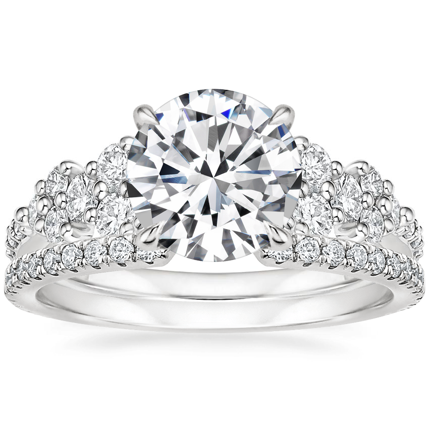 18K White Gold Tatiana Diamond Ring with Luxe Sia Diamond Open Ring (1/5 ct. tw.)