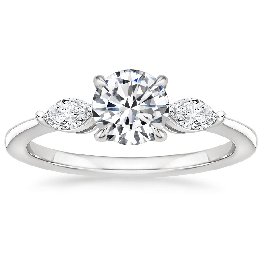 Platinum Sona Diamond Ring (1/3 ct. tw.), large top view
