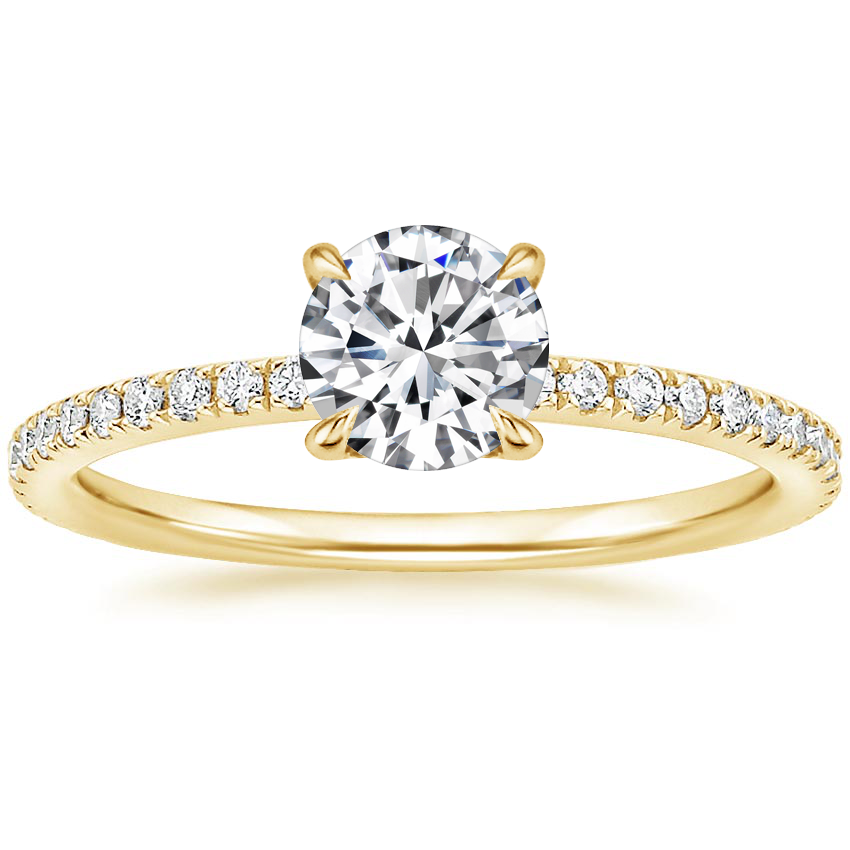 18K Yellow Gold Perfect Fit Three-Quarter Diamond Ring (1/4 ct. tw.), large top view