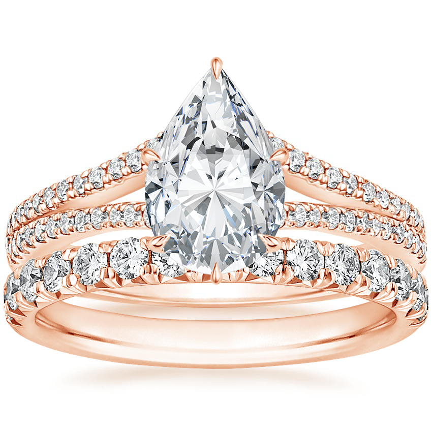 14K Rose Gold Icon Diamond Ring (1/3 ct. tw.) with Sienna Diamond Ring (1/2 ct. tw.)