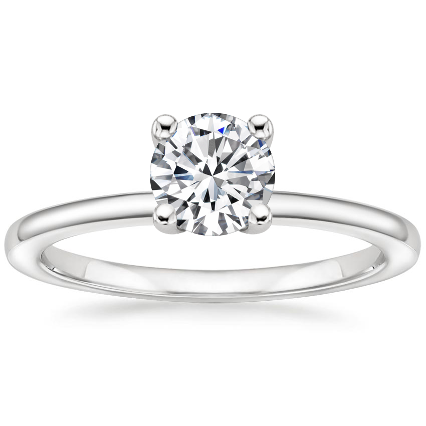 18K White Gold Sydney Perfect Fit Hidden Halo Diamond Ring, large top view