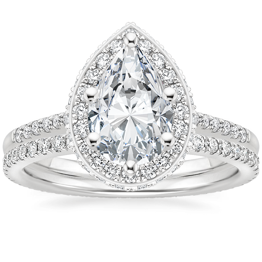 18K White Gold Audra Diamond Ring with Ballad Eternity Diamond Ring (1/3 ct. tw.)