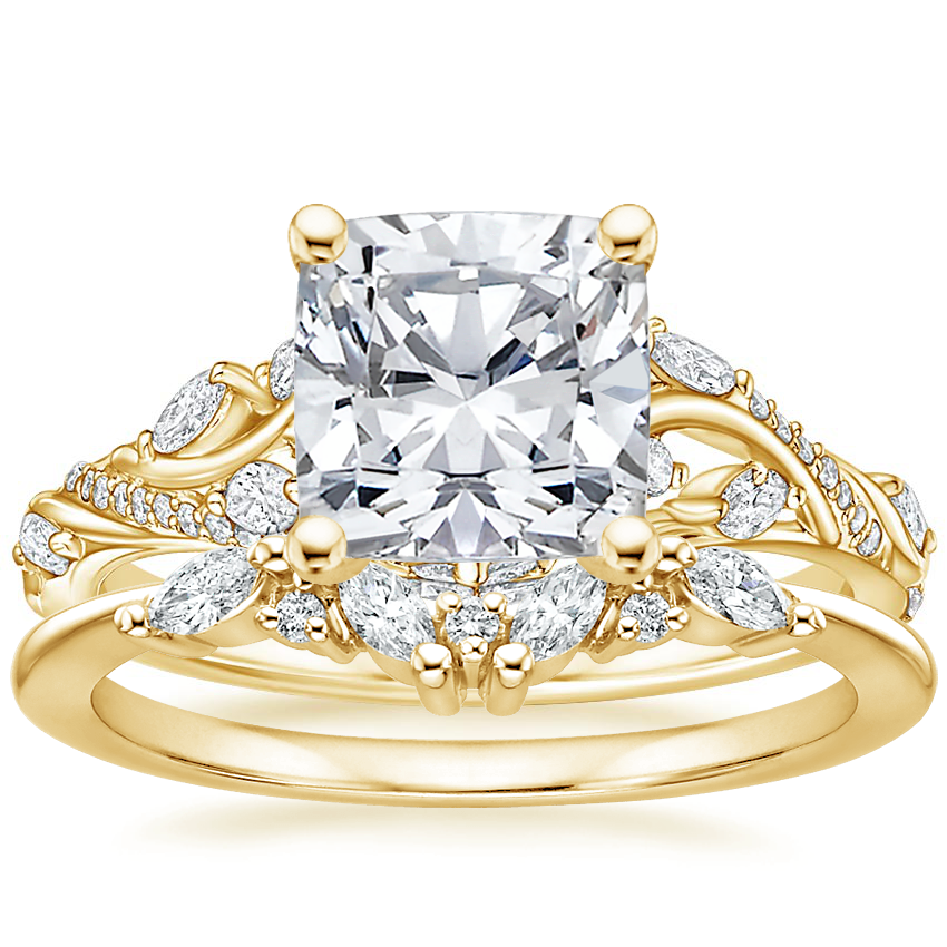 18K Yellow Gold Begonia Vine Diamond Ring (1/2 ct. tw.) with Yvette Diamond Ring