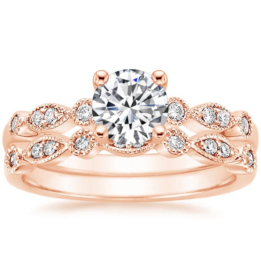14K Rose Gold Tiara Diamond Bridal Set (1/5 ct. tw.)