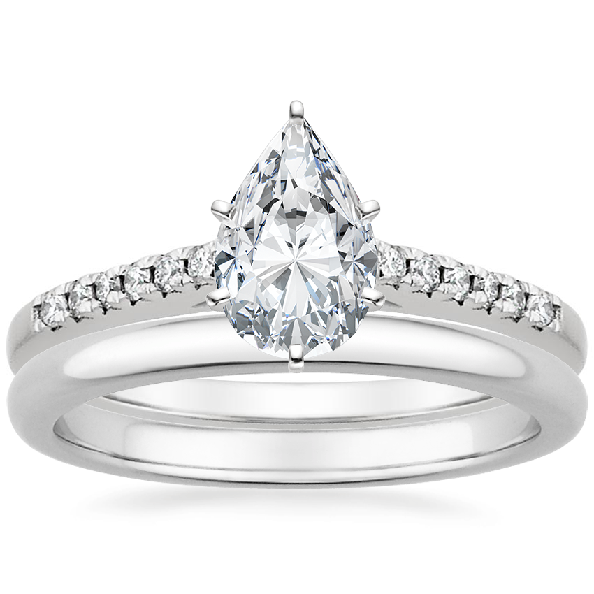 Platinum Sonora Diamond Ring with 2mm Comfort Fit Wedding Ring