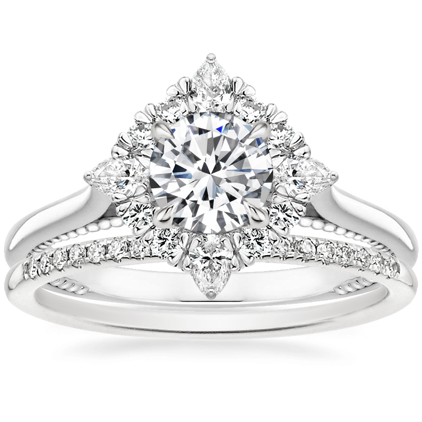 14K Rose Gold Dahlia Diamond Ring (1/3 ct. tw.) with Whisper Diamond Ring (1/10 ct. tw