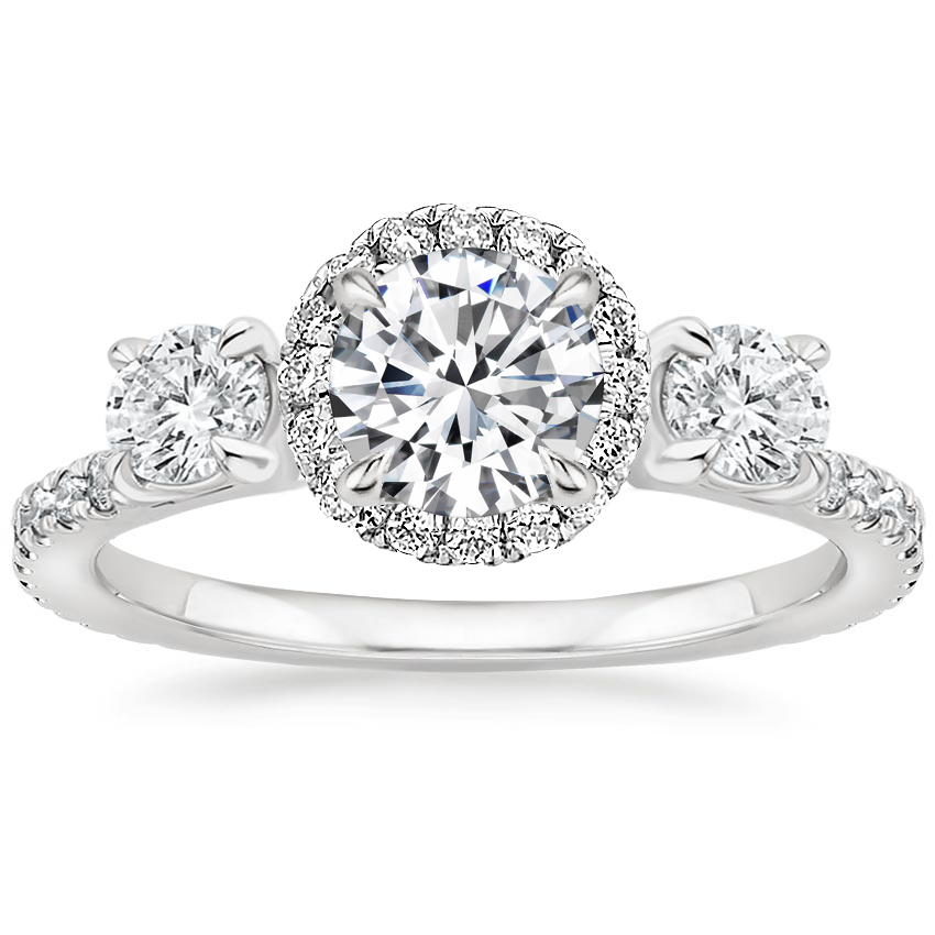 Platinum Three Stone Waverly Diamond Ring (3/4 ct. tw.), large top view