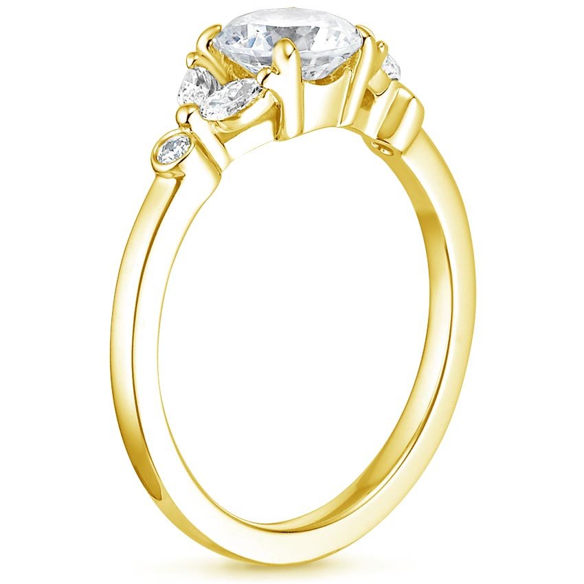 18K Yellow Gold Verbena Diamond Ring, large side view