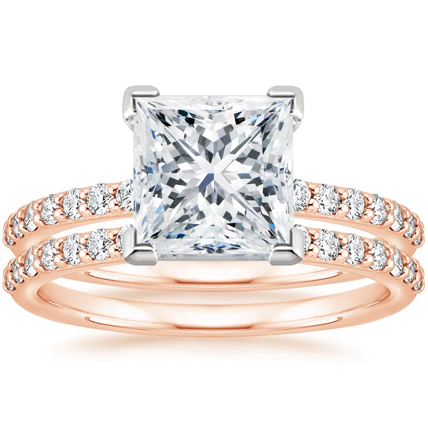 14K Rose Gold Petite Shared Prong Bridal Set (1/2 ct. tw.)