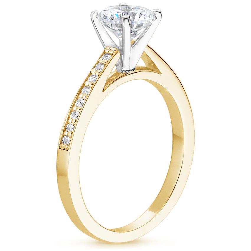 18K Yellow Gold Starlight Diamond Ring, large side view