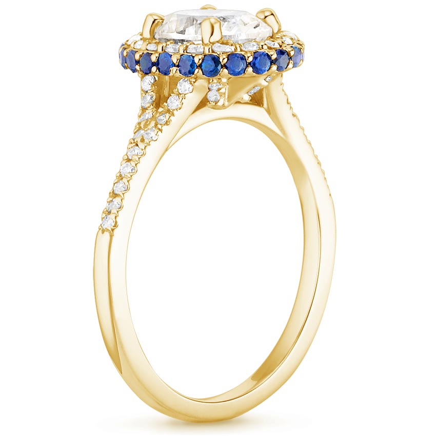 18K Yellow Gold Circa Diamond Ring with Sapphire Accents (1/3 ct. tw.), large side view