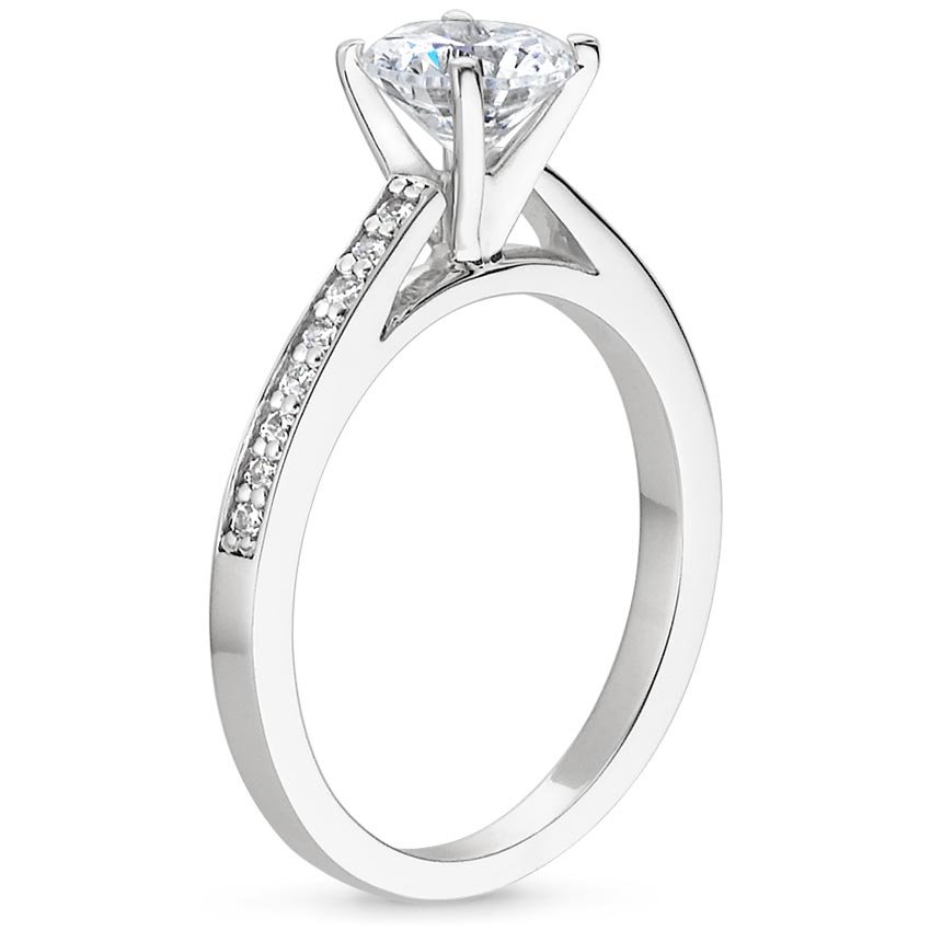 18K White Gold Starlight Diamond Ring, large side view