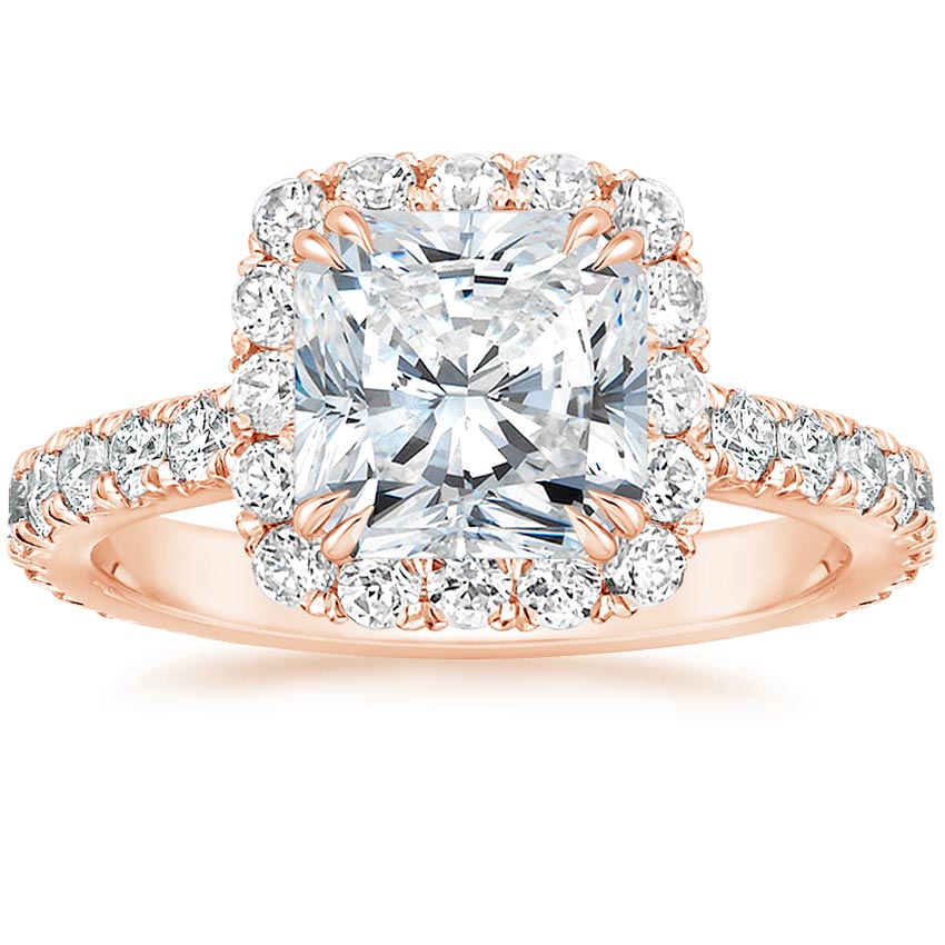 14K Rose Gold Luxe Sienna Halo Diamond Ring (3/4 ct. tw.), large top view