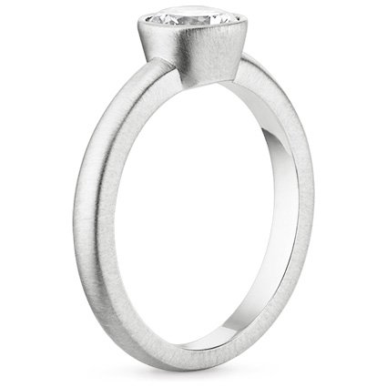 18K White Gold Frost Moon Ring, large side view