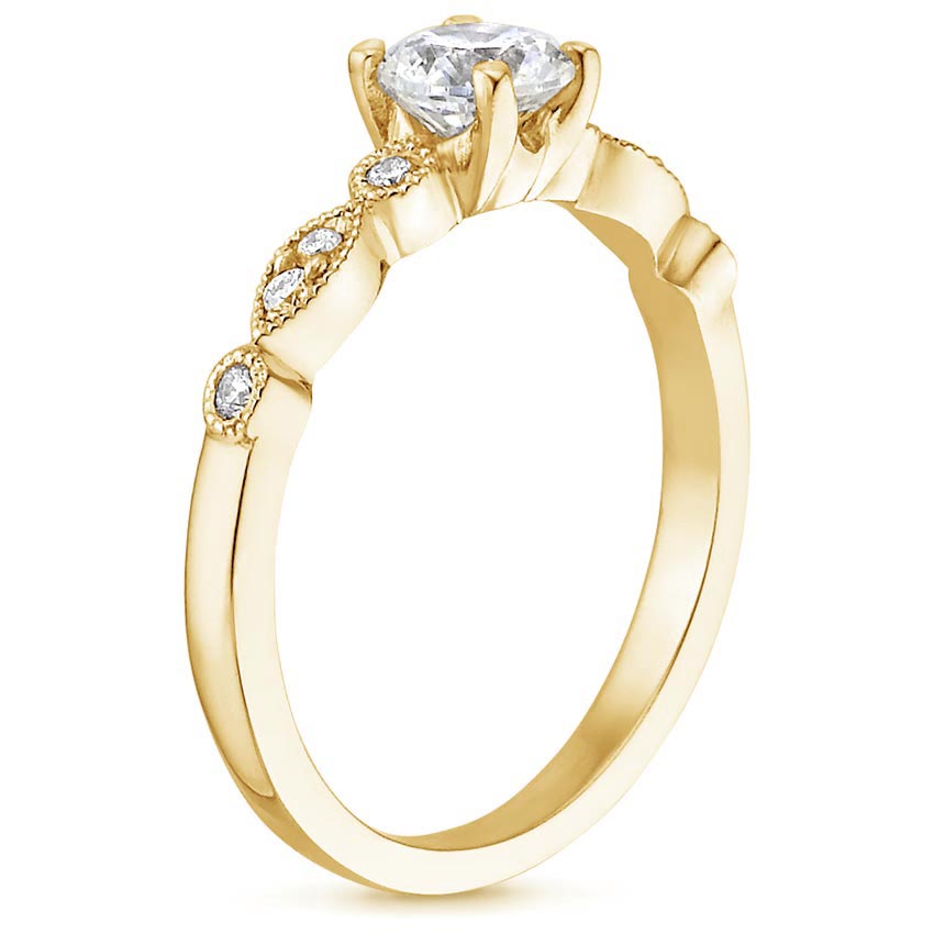18K Yellow Gold Tiara Diamond Ring (1/10 ct. tw.), large side view