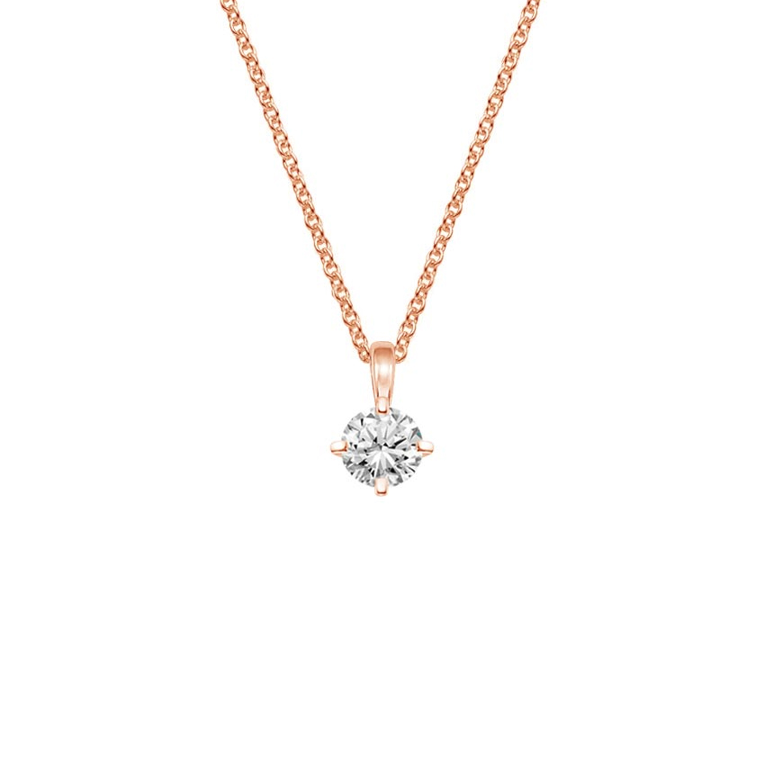 Compass Point Single Bail Four Prong Pendant in 14K Rose Gold ...