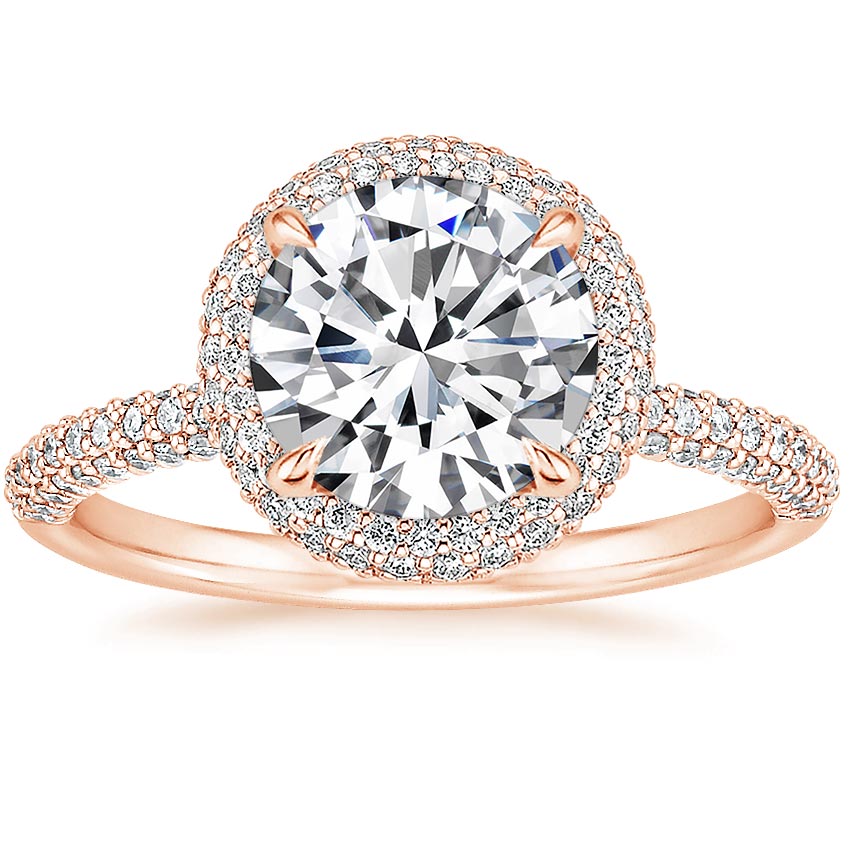 14K Rose Gold Valencia Halo Diamond Ring (1/2 ct. tw.), large top view