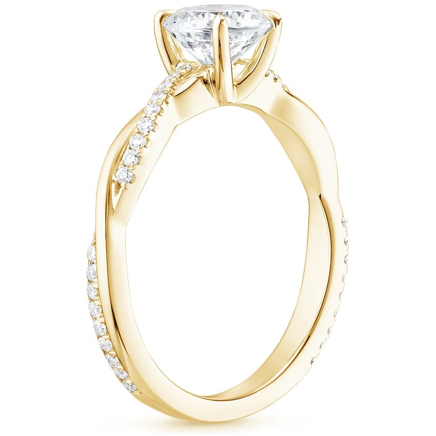 18K Yellow Gold Petite Twisted Vine Diamond Ring (1/8 ct. tw.), large side view