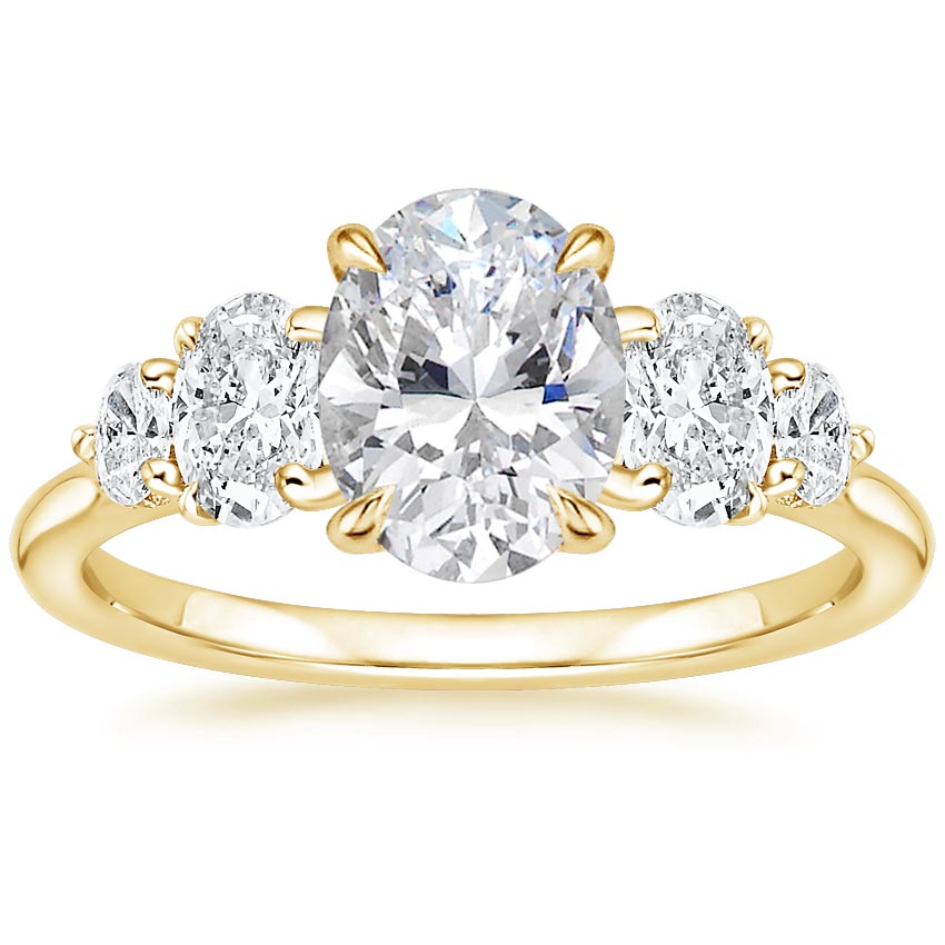 18K Yellow Gold Oval Five Stone Diamond Ring (1 ct. tw.), large top view