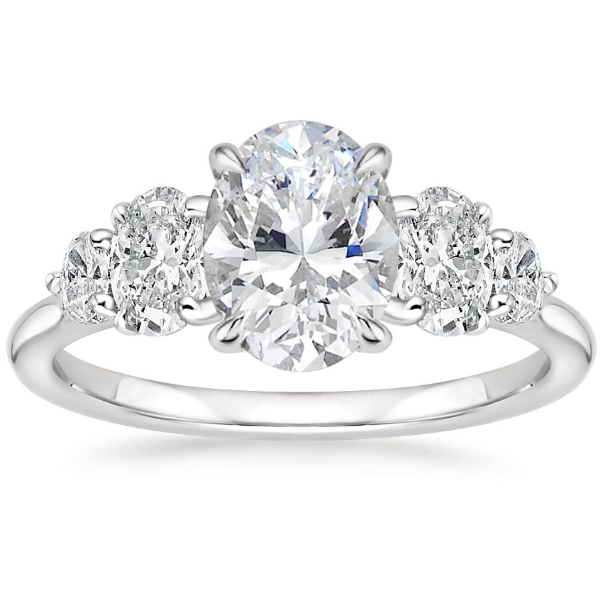 Platinum Oval Five Stone Diamond Ring (1 ct. tw.), large top view