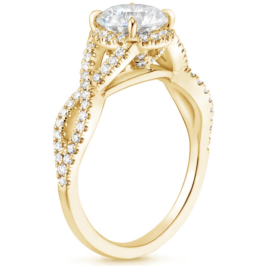 18K Yellow Gold Entwined Halo Diamond Ring (1/3 ct. tw.), large side view