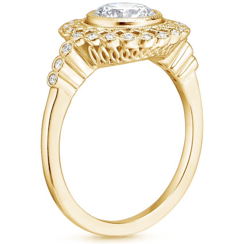 18K Yellow Gold Alvadora Diamond Ring, large side view