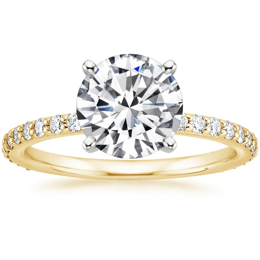 18K Yellow Gold Luxe Petite Shared Prong Diamond Ring (1/3 ct. tw.), large top view