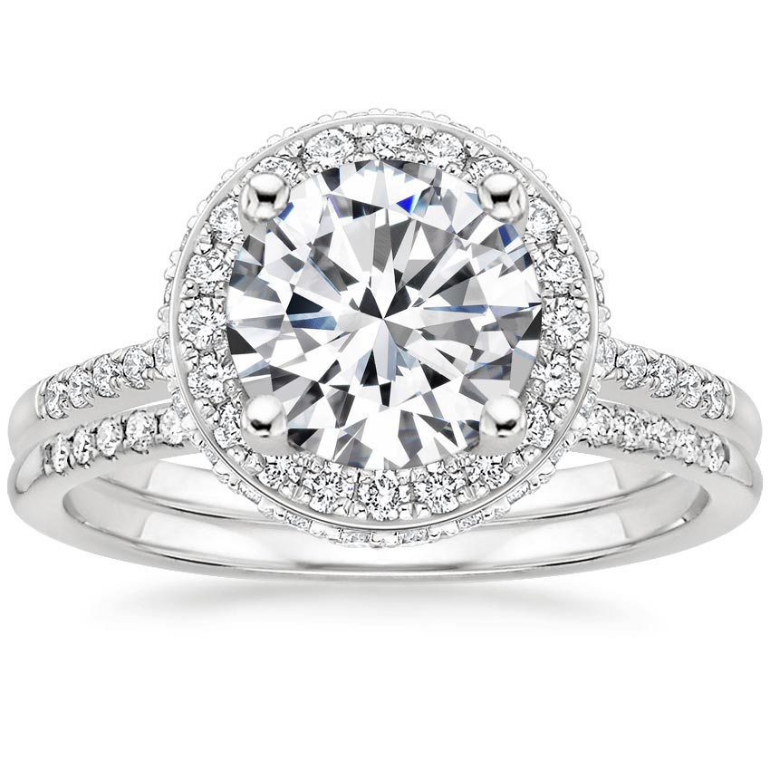 Platinum Audra Diamond Ring with Whisper Diamond Ring (1/10 ct. tw.)