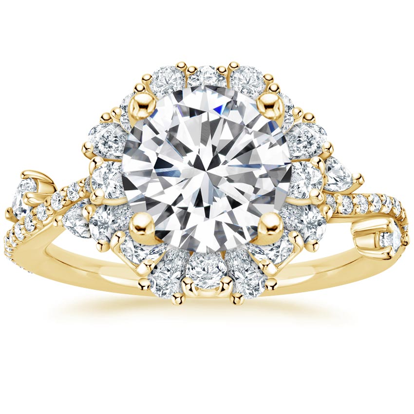 18K Yellow Gold Blooming Rose Diamond Ring (1 ct. tw.), large top view