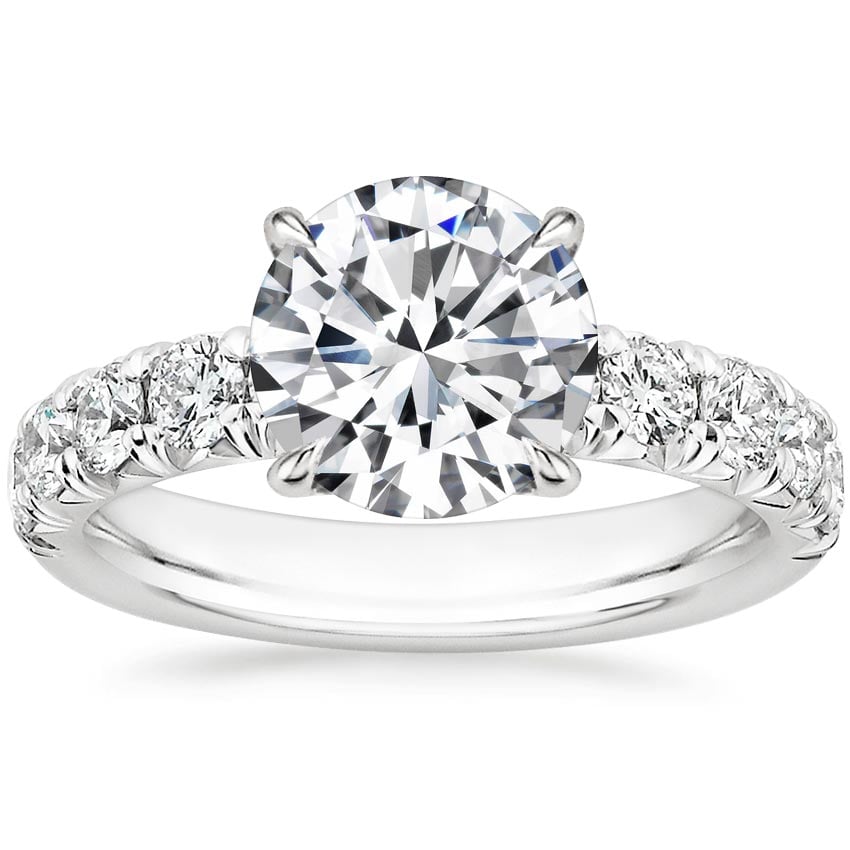18K White Gold Ellora Diamond Ring, large top view