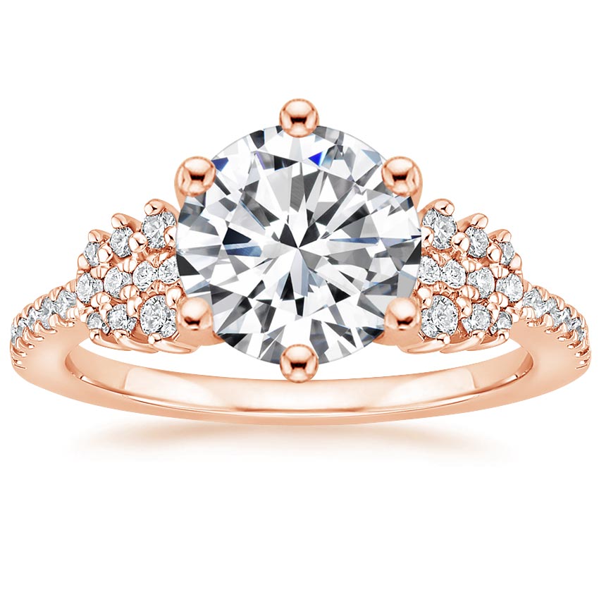 14K Rose Gold Optica Diamond Ring, large top view