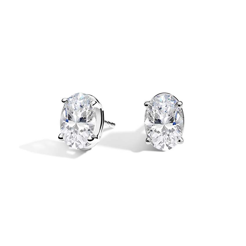 oval shape diamond earrings