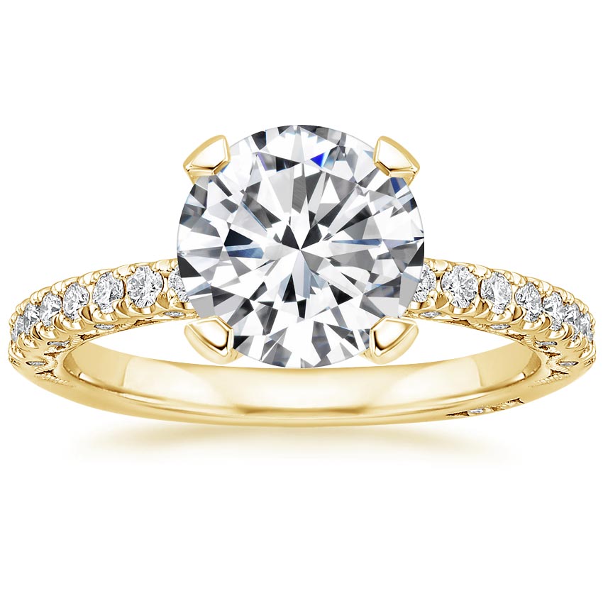 18K Yellow Gold Tacori Petite Crescent Diamond Ring