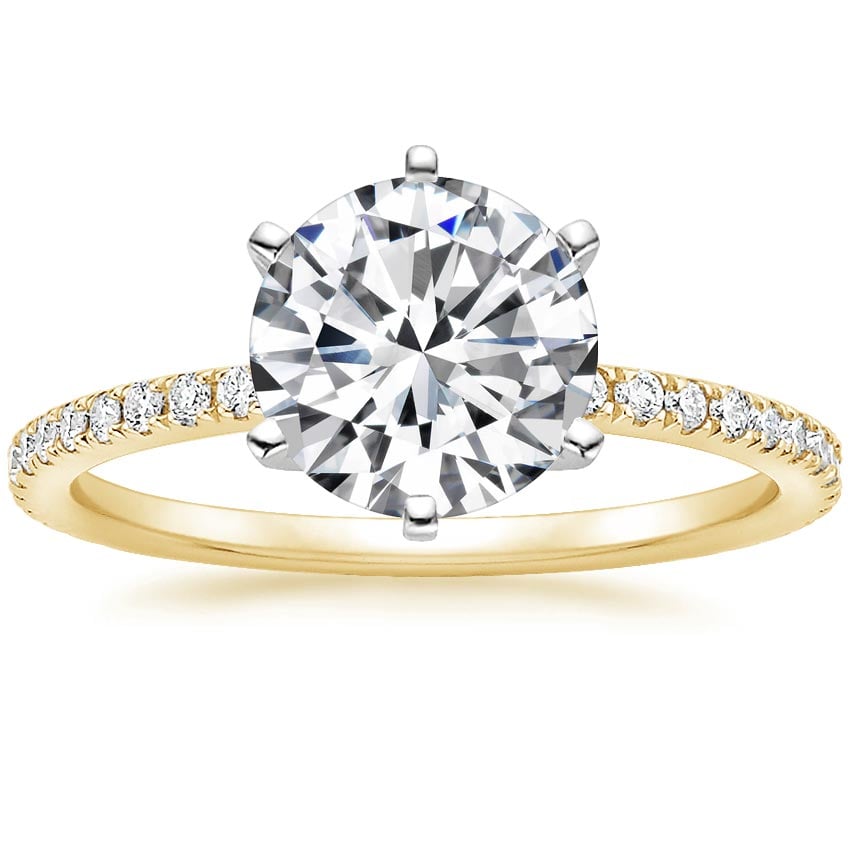 18K Yellow Gold Six-Prong Luxe Ballad Diamond Ring, large top view
