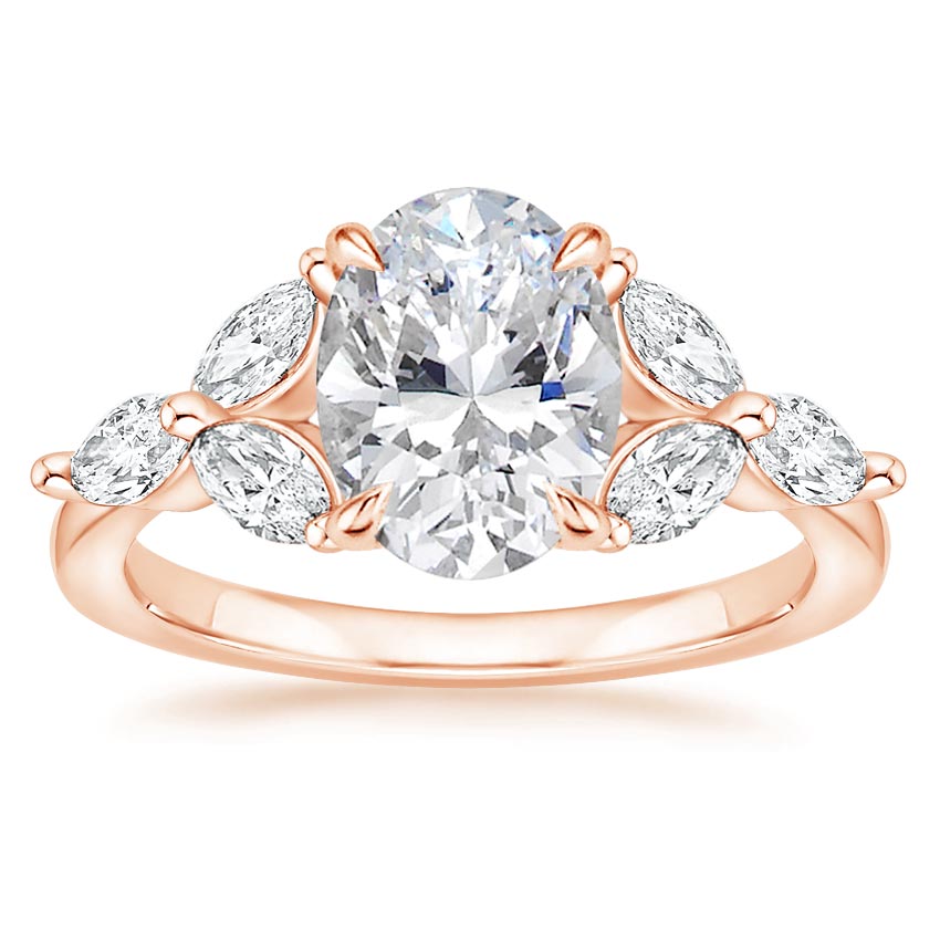 14K Rose Gold Abeja Marquise Diamond Ring (1/2 ct. tw.), large top view