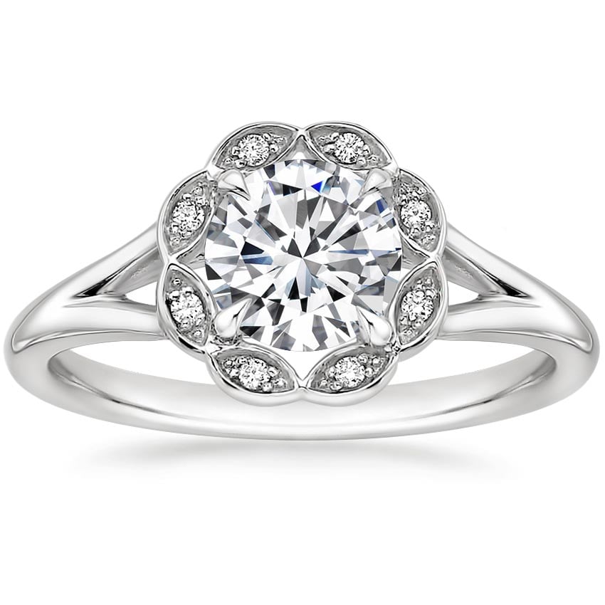 floral halo diamond ring
