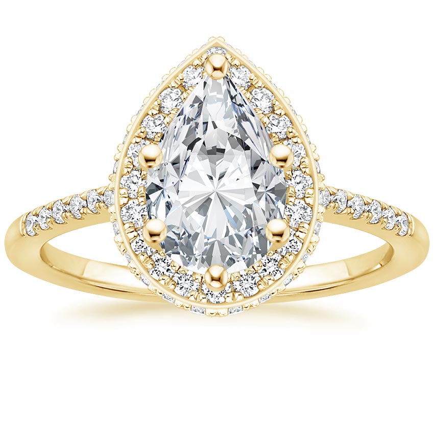 Pear 18K Yellow Gold Audra Diamond Ring