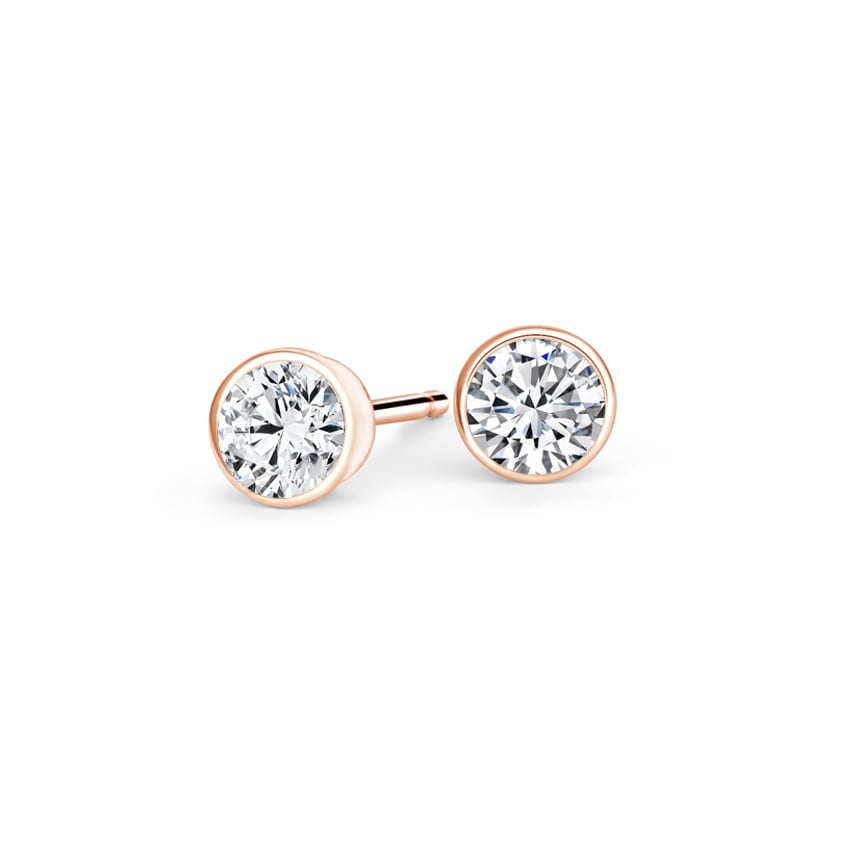 rose gold bezel earrings