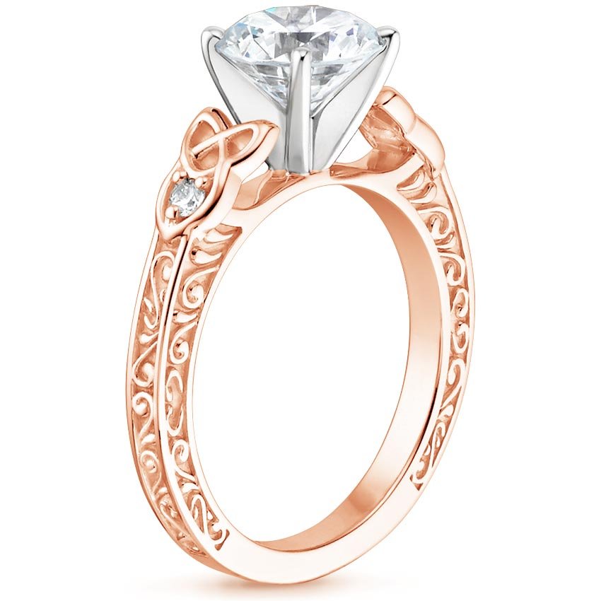 14K Rose Gold Aberdeen Diamond Ring, large side view