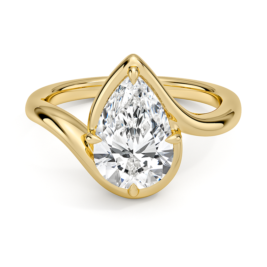 14K Yellow Gold Bezel Atelier Solitaire Diamond Ring, large top view