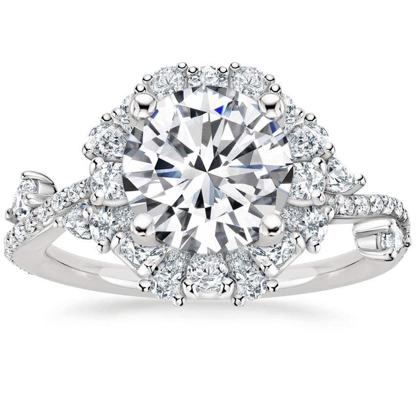 18K White Gold Blooming Rose Diamond Ring (1 ct. tw.), large top view
