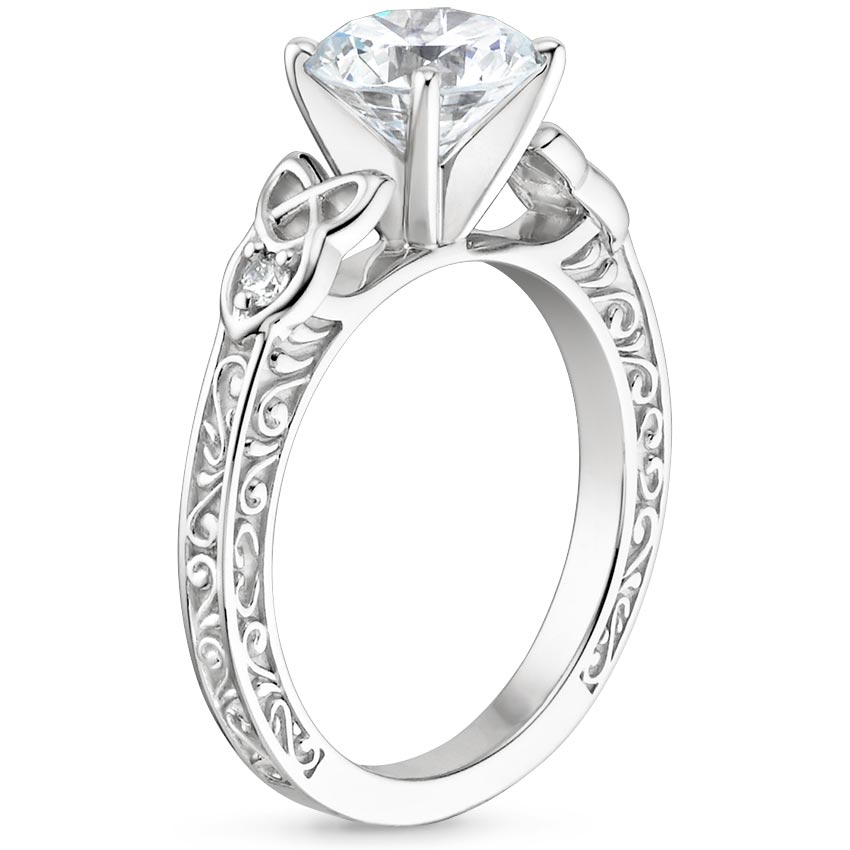 18K White Gold Aberdeen Diamond Ring, large side view