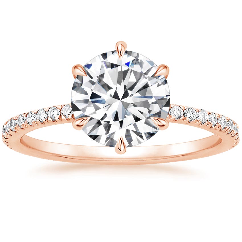 14K Rose Gold Six Prong Luxe Viviana Diamond Ring (1/3 ct. tw.), large top view